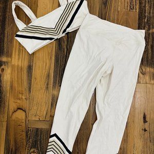 We Wore What Ivory, Black and Gold Active Wear Set